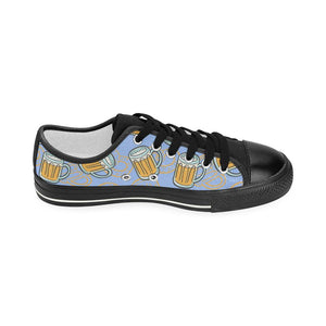 Beer pattern Kids' Boys' Girls' Low Top Canvas Shoes Black
