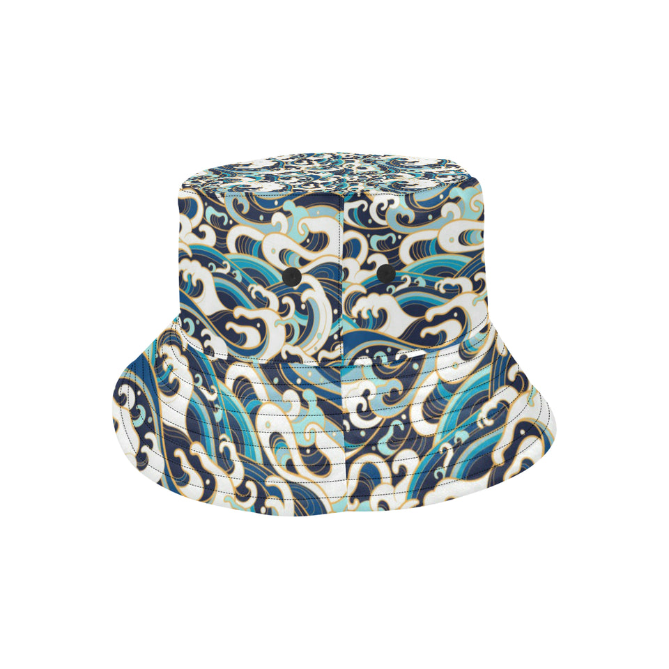 Japanese wave pattern Unisex Bucket Hat