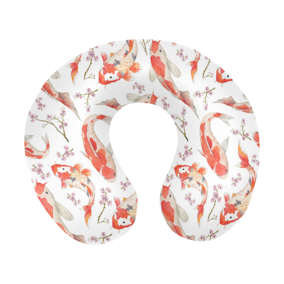 Watercolor fancy carp pattern U-Shaped Travel Neck Pillow