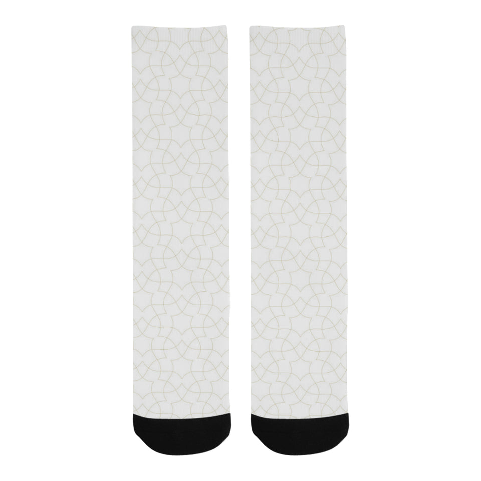 arabic white pattern Crew Socks