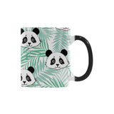 Panda pattern tropical leaves background Morphing Mug Heat Changing Mug