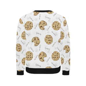 Sketch style cookie pattern Men's Crew Neck Sweatshirt