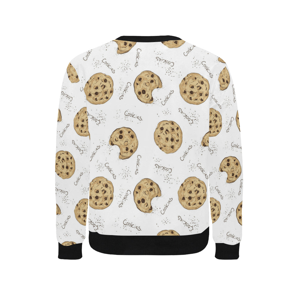 Sketch style cookie pattern Men's Crew Neck Sweatshirt
