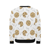 Sketch style cookie pattern Men's Crew Neck Sweatshirt