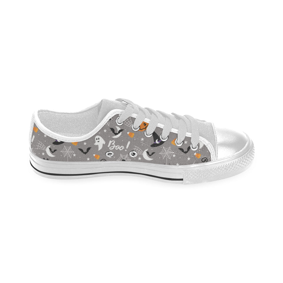 Halloween design pattern Men's Low Top Shoes White