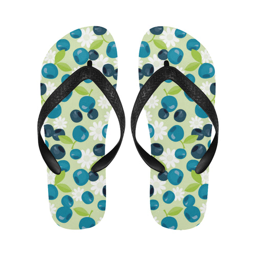 blueberry flower pattern Unisex Flip Flops