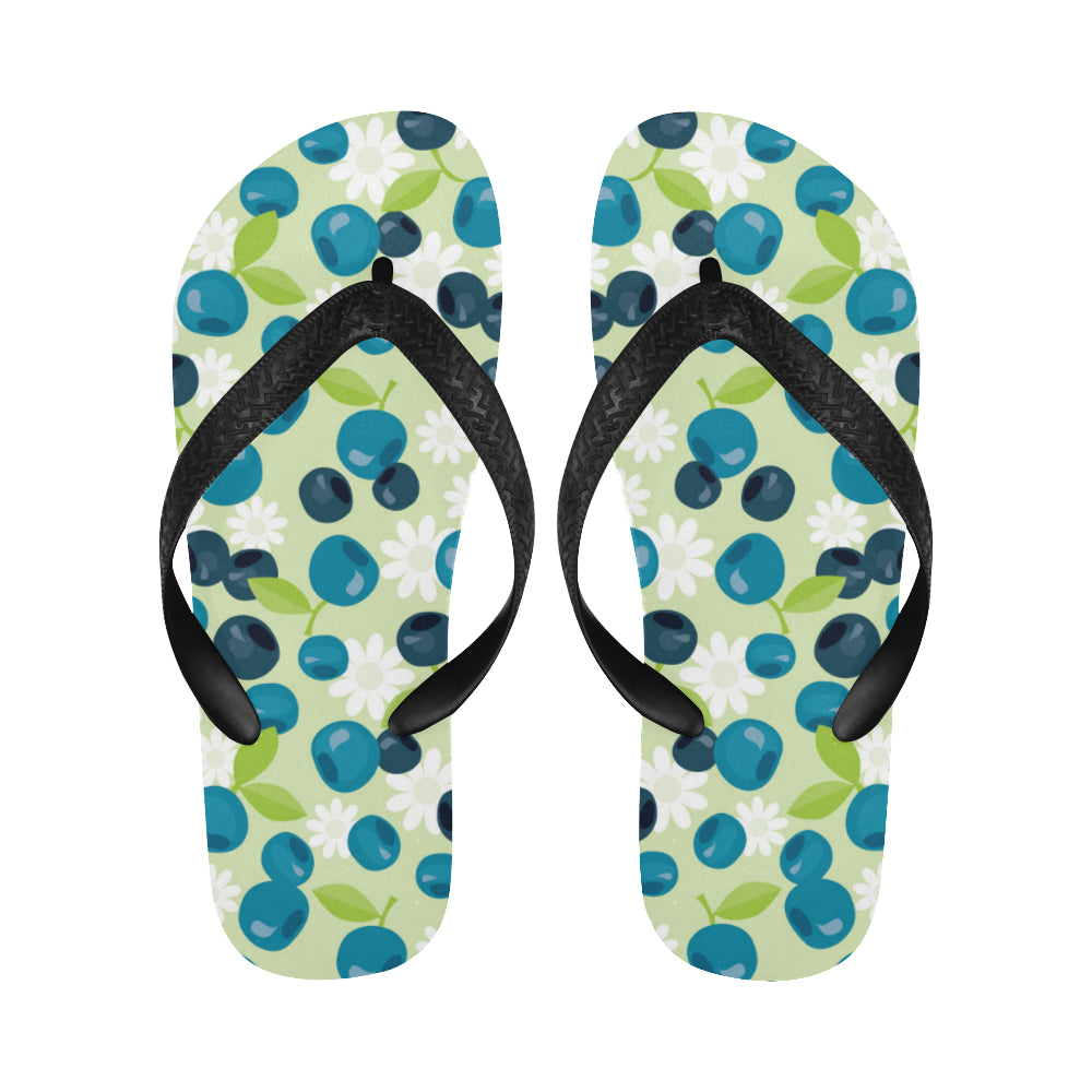 blueberry flower pattern Unisex Flip Flops