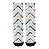 zigzag  chevron paint pattern Crew Socks