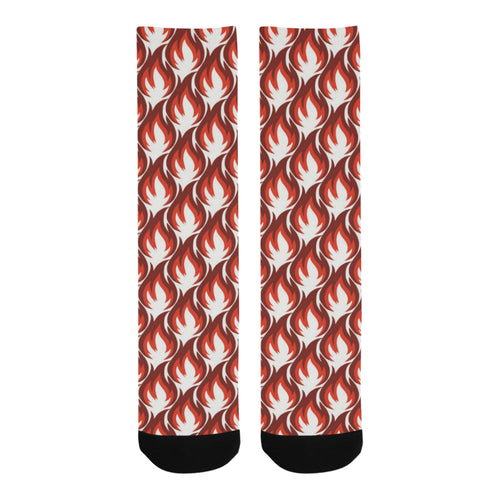 Fire flame symbol design pattern Crew Socks