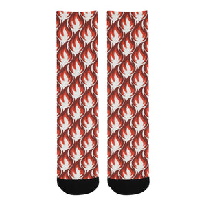 Fire flame symbol design pattern Crew Socks