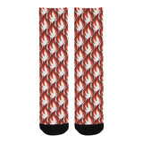 Fire flame symbol design pattern Crew Socks