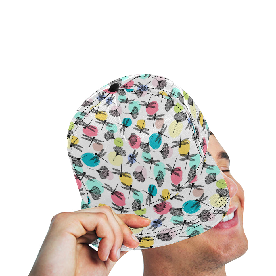 Dragonflies ginkgo leaves pattern All Over Print Snapback Cap