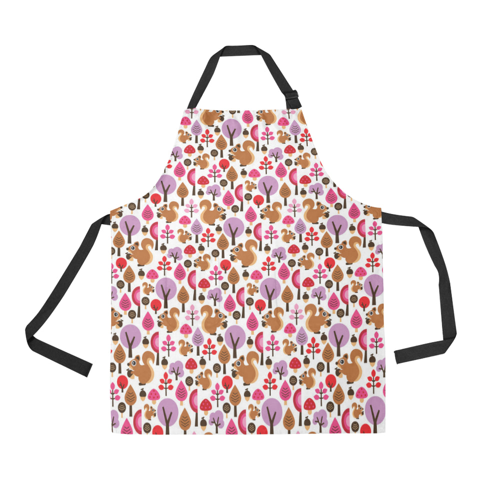 Squirrel Pattern Print Design 02 All Over Print Adjustable Apron