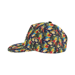 Colorful parrot flower pattern All Over Print Snapback Cap