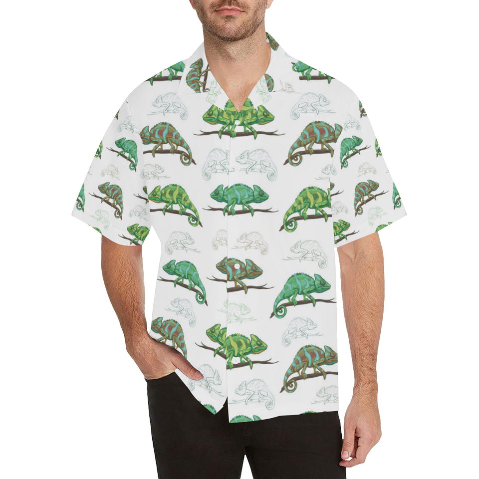 Chameleon lizard pattern Men's All Over Print Hawaiian Shirt