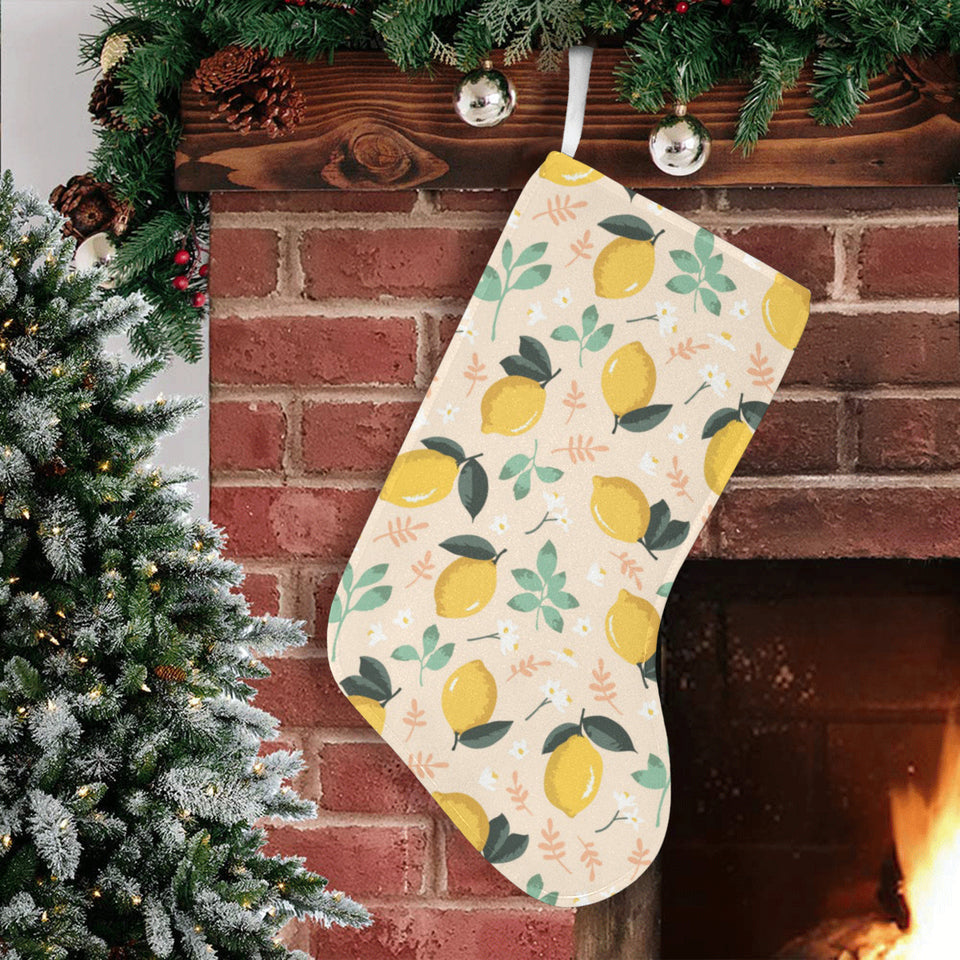 lemon flower leave pattern Christmas Stocking