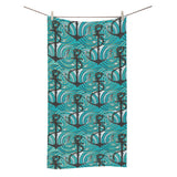 Anchor nautical green background Bath Towel