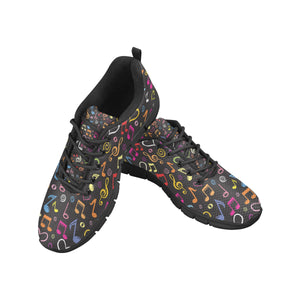 Music Notes Pattern Print Design 02 Men's Breathable Sneakers ( Model 055)