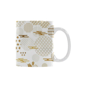 Beautiful gold japanese pattern Classical White Mug (Fulfilled In US)