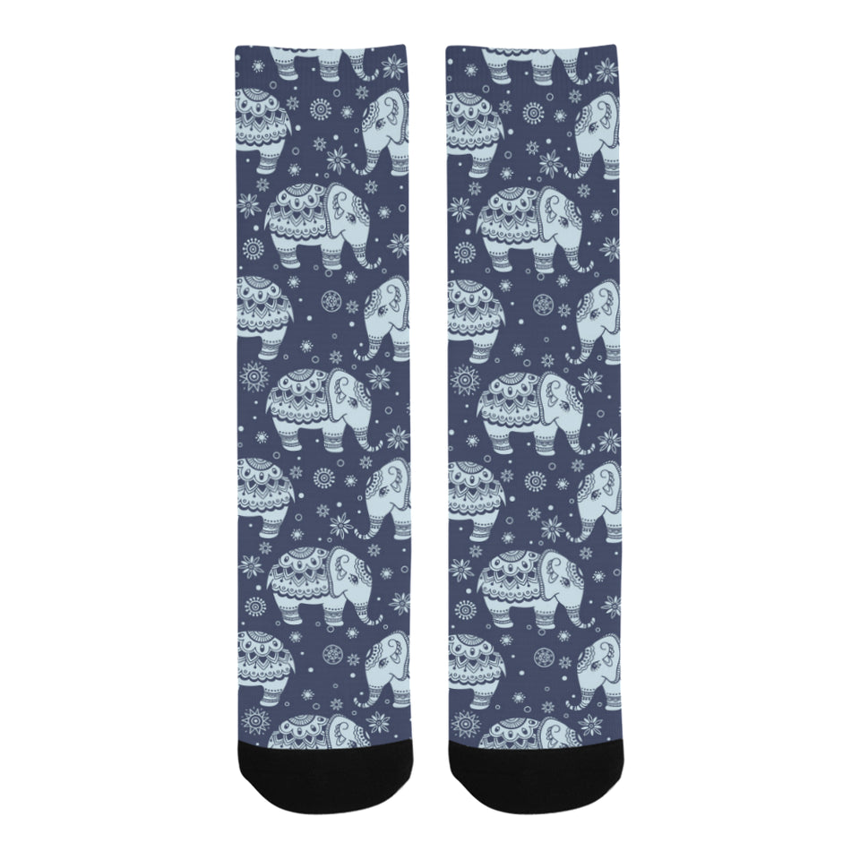 Elephant tribal design pattern Crew Socks