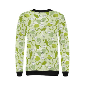 Cute frog dragonfly pattern Women's Crew Neck Sweatshirt