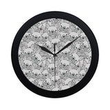 Cute french bulldog head pattern Elegant Black Wall Clock