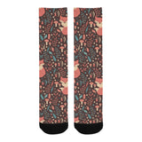 fox leaves mushroom pattern Crew Socks