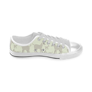 Little young goat pattern Men's Low Top Shoes White