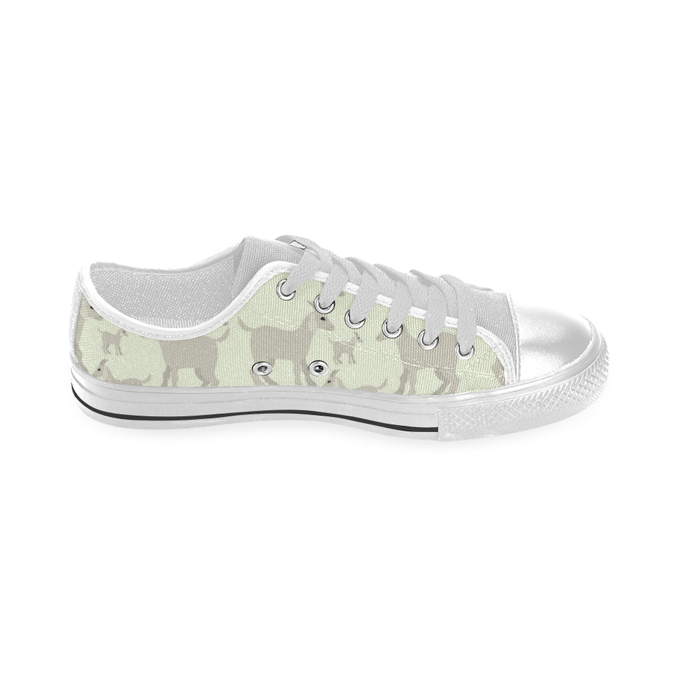 Little young goat pattern Men's Low Top Shoes White