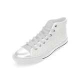 arabic white pattern Men's High Top Canvas Shoes White