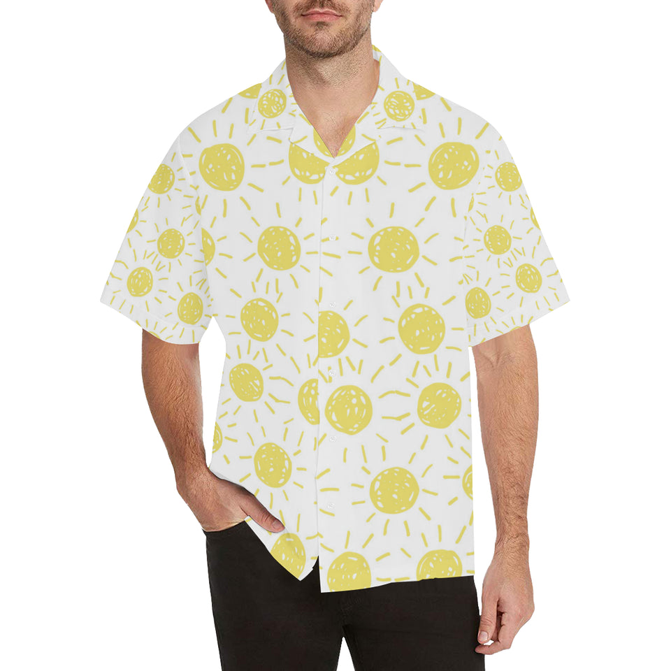hand drawn sun pattern Men's All Over Print Hawaiian Shirt