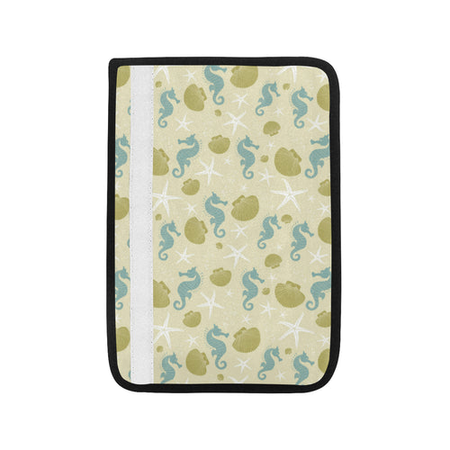 Seahorse shell starfish pattern background Car Seat Belt Cover