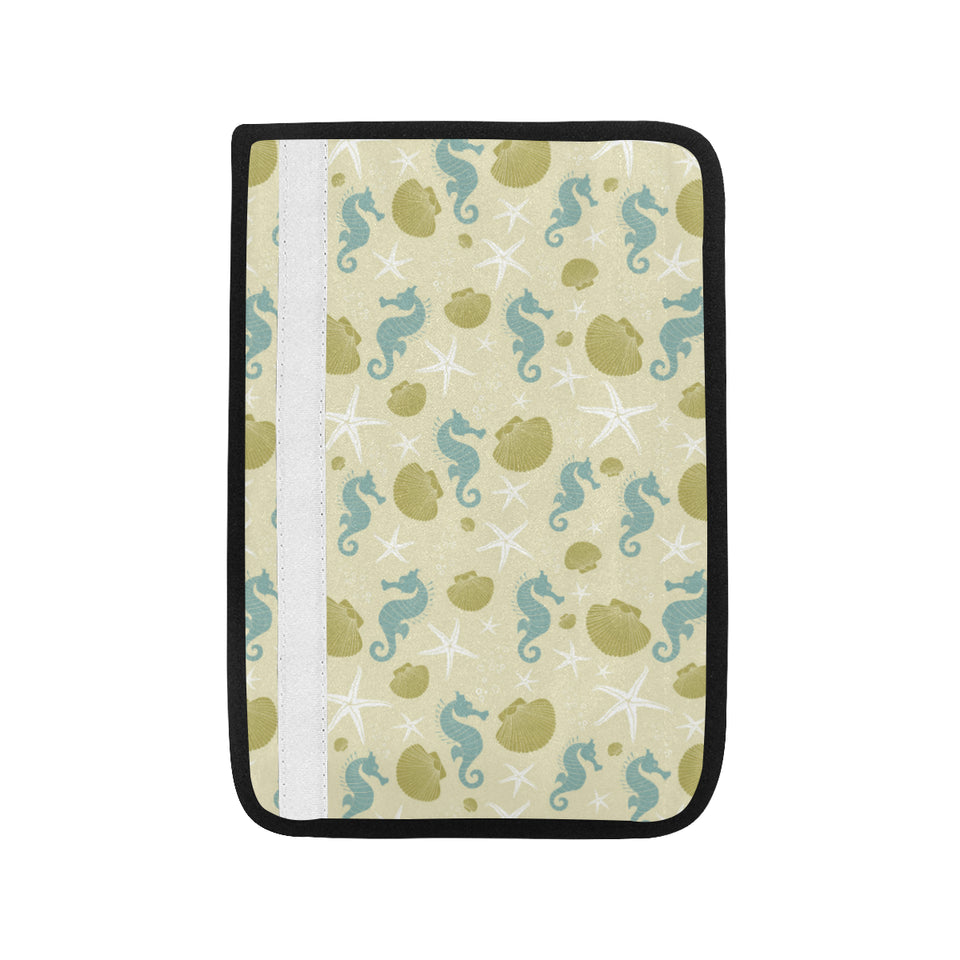 Seahorse shell starfish pattern background Car Seat Belt Cover