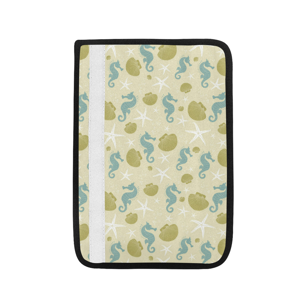 Seahorse shell starfish pattern background Car Seat Belt Cover
