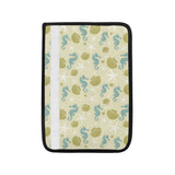 Seahorse shell starfish pattern background Car Seat Belt Cover