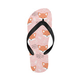 Cute fox pattern pink background Unisex Flip Flops