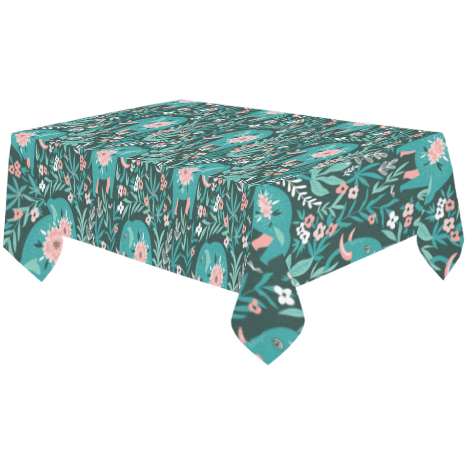 Elephants jungle pattern Tablecloth