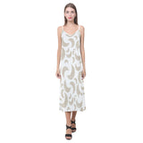 Cool gold moon abstract pattern V-Neck Open Fork Long Dress