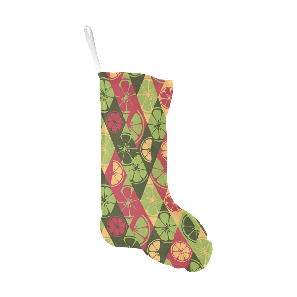 Cool Geometric lime pattern Christmas Stocking