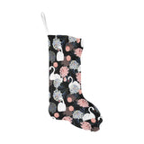 white swan blooming flower pattern Christmas Stocking