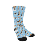 Beagle dog blue background pattern Crew Socks