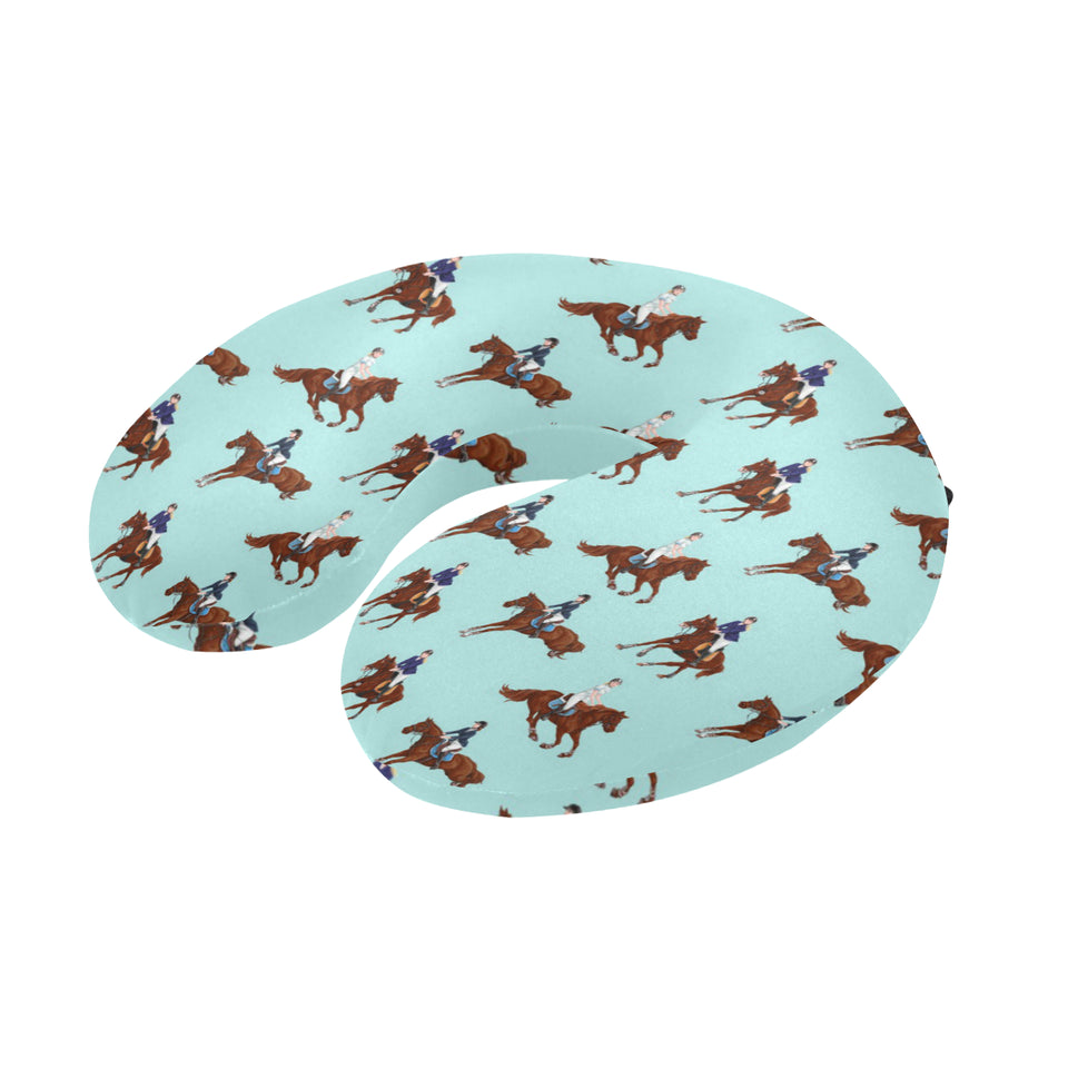 Horses running horses rider pattern U-Shaped Travel Neck Pillow
