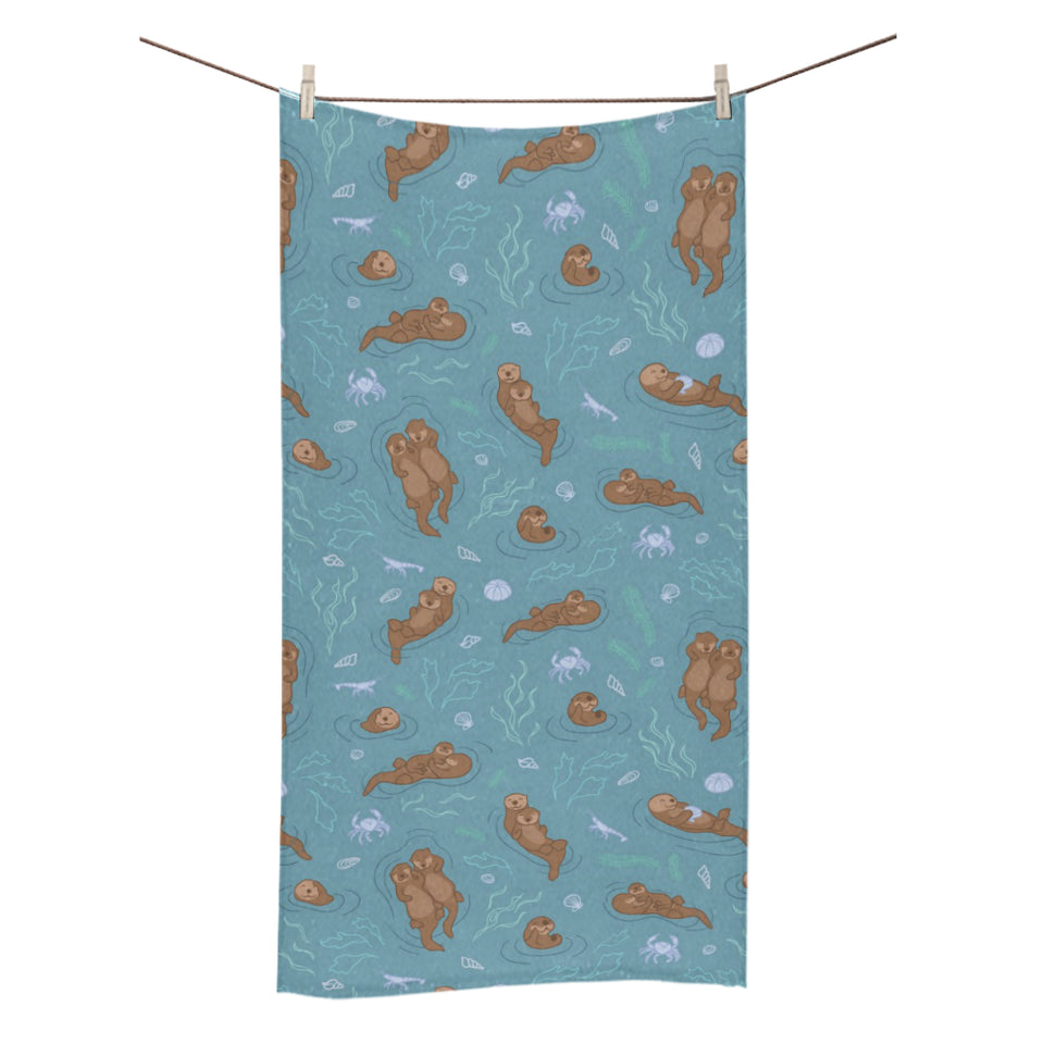 Sea otters pattern Bath Towel