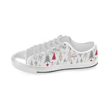 Cute Christmas tree pattern Men's Low Top Shoes White