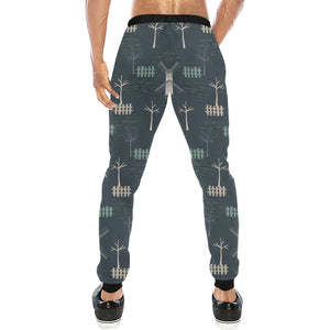 windmill tree pattern Unisex Casual Sweatpants