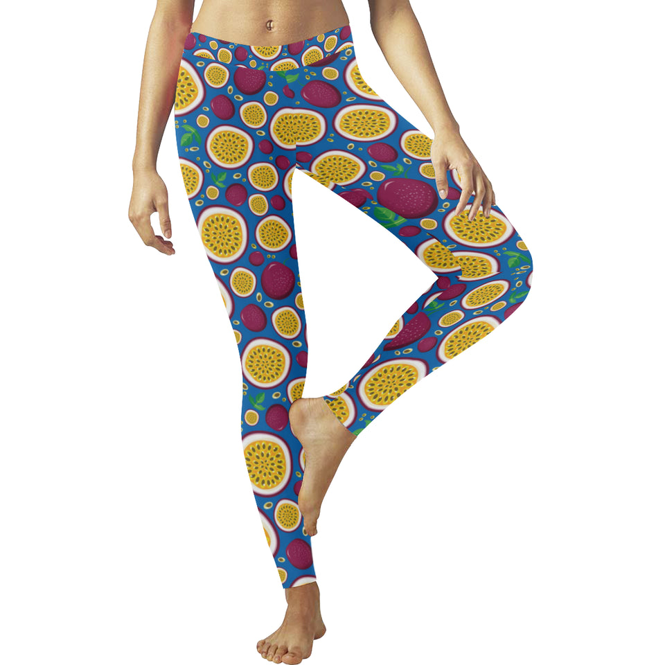 Passion fruit blue background Women's Legging Fulfilled In US