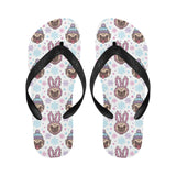 Cute pug hat rabbit costume pattern Unisex Flip Flops