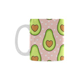 Avocado heart pink background Classical White Mug (Fulfilled In US)