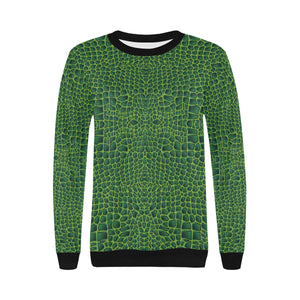 Crocodile Skin Printed Women's Crew Neck Sweatshirt