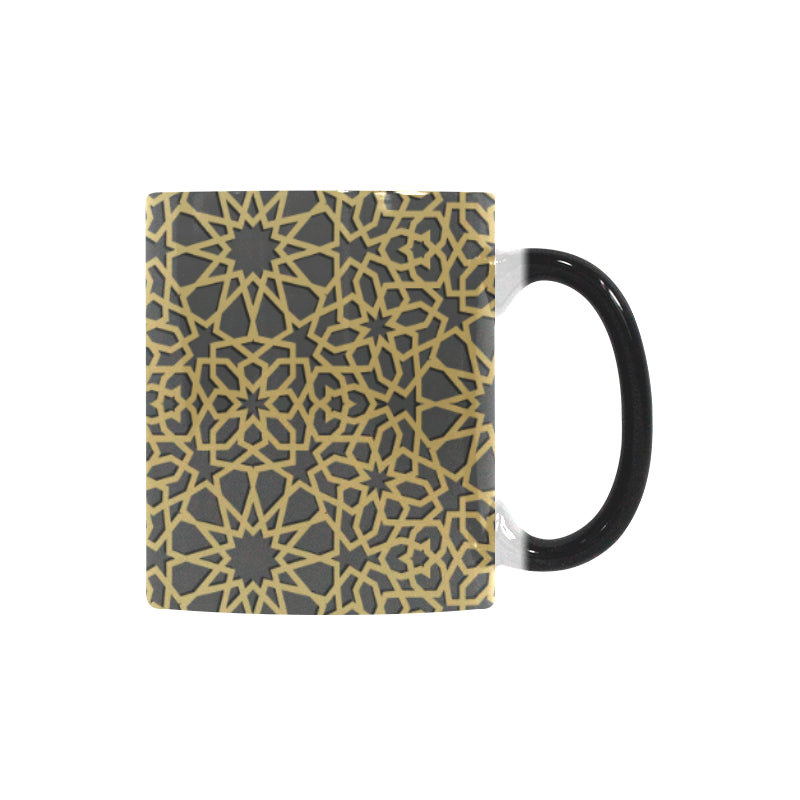 arabic star gold pattern Morphing Mug Heat Changing Mug